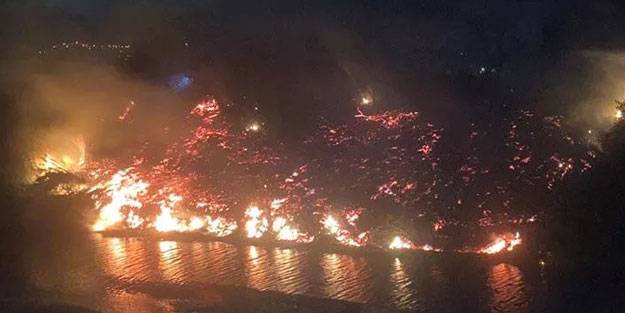 Asi Nehri kıyısındaki otluk alev aldı
