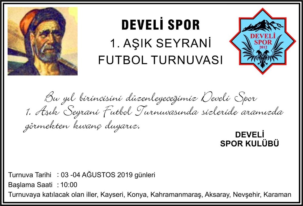 Aşık Seyrani Futbol Turnuvası Başlıyor 