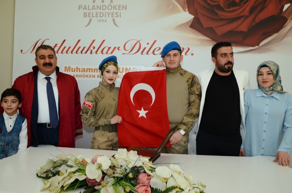 Askeri üniformayı giydiler, mutluluğa ‘evet’ dediler 