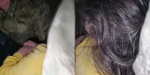 Askerlerin enkazdan çıkarttığı küçük kızın acı feryadı: Annemi de kurtarın!