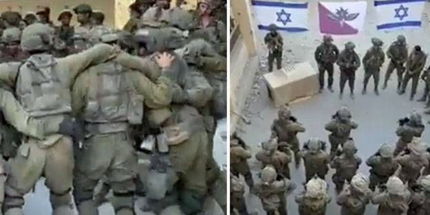 Askerlik onurları da yok! İsrail askerleri haberebe çevirdikleri okulun önünde kutlama yaptı