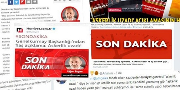 'Askerlik süresi uzatıldı' yalanının kaynağı Hürriyet hedef saptırmaya çalışıyor