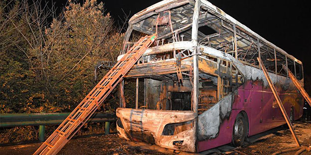 Asya ülkesinde otobüs yandı: 26 ölü