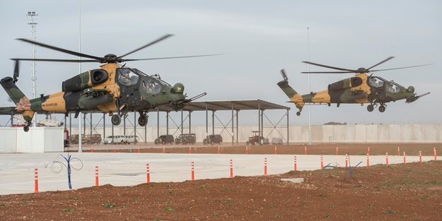ATAK helikopterinin kokpitinden operasyon anı kamerada