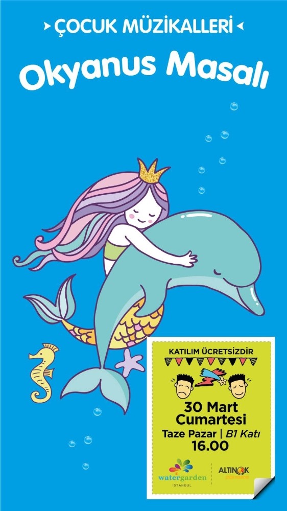 Ataşehir çocuk müzikallerinde bu hafta Okyanus Masalı minik ziyaretçilerle buluşuyor 