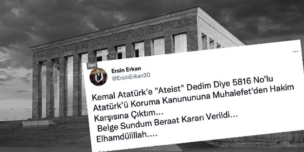 Atatürk'e 'ateist' deyip mahkemelik olan şahıs belge sundu, beraat etti