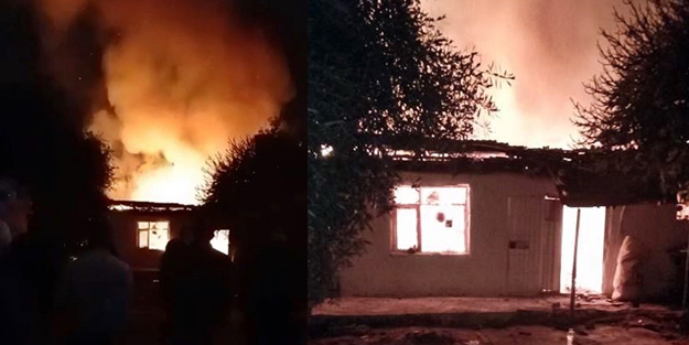 Atık malzeme toplayan gençlerin kaldığı ev yangında küle döndü