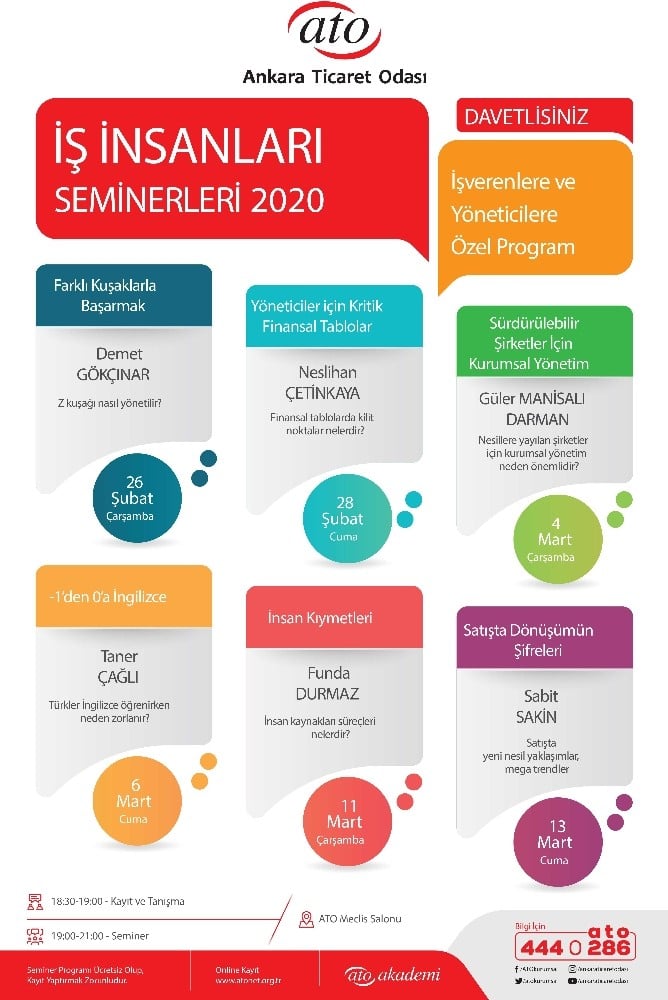 ATO iş adamlarına yönelik eğitim programlarına başlıyor 