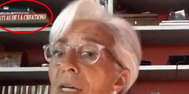 Avrupa Merkez Bankası Başkanı'nın kitaplığında dikkat çeken Adnan Oktar detayı