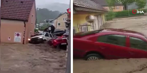 Avusturya'yı sel vurdu
