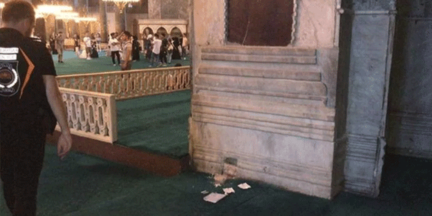 Ayasofya Camii'nde görenleri şaşkına çevirmişti! Gerçek ortaya çıktı