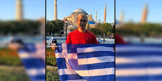 Ayasofya önünde provokasyon yapan hadsiz Yunan'a Türkiye tokadı!
