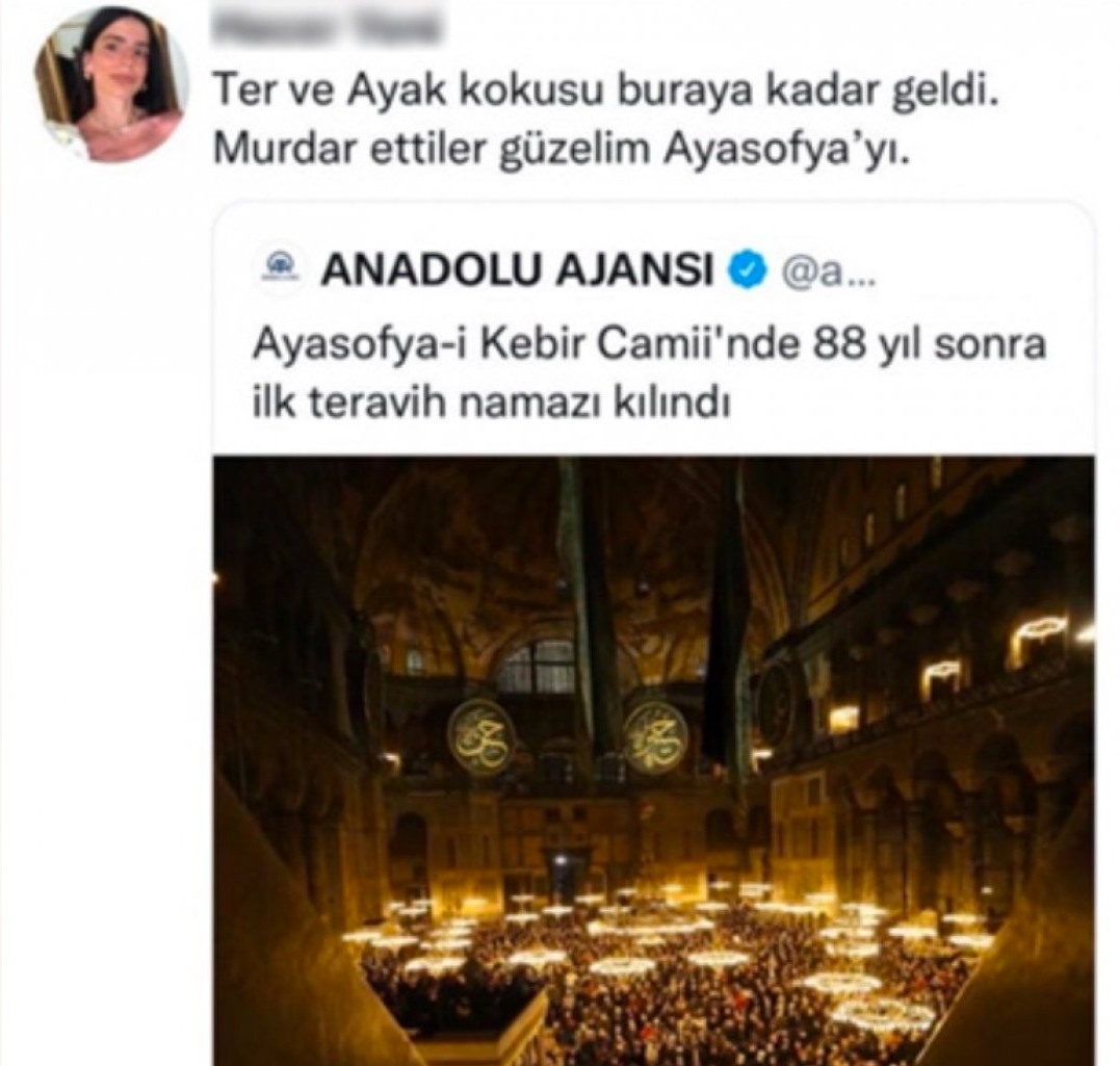Ayasofya'daki teravihle ilgili skandal sözler! Alçaksınız