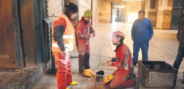 Ayasofya'nın altındaki gizli tüneller ilk kez görüntülendi
