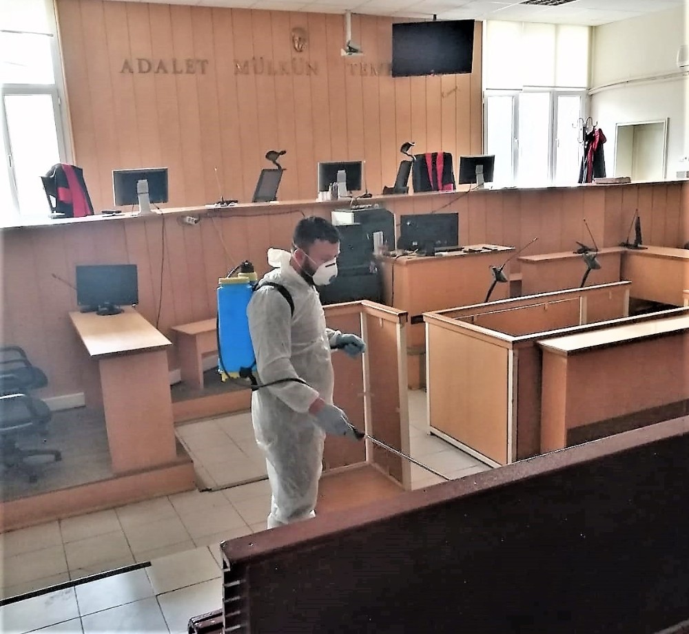 Aydın Adliyesi ve cezaevlerinde Korona virüs önlemleri 