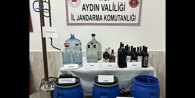 Aydın'da kaçak içki üreten şüpheli yakalandı