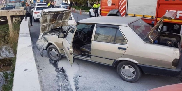Aydın'da otomobil seyir halindeyken alev aldı