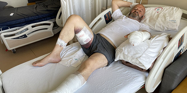 Ayı saldırısından komşusu kurtardı