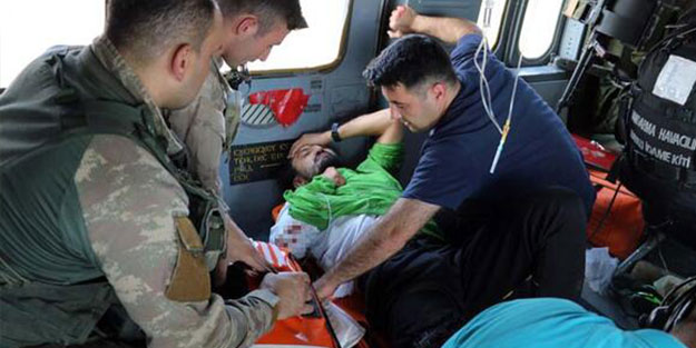 Ayının uçurumdan ittiği adam için Jandarma seferber oldu