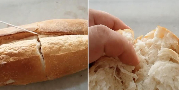 Aynı yerden alınan ekmeğin içinden yine ip çıktı!