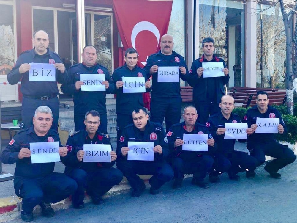Ayvalıklı itfaiyecilerden anlamlı mesaj 