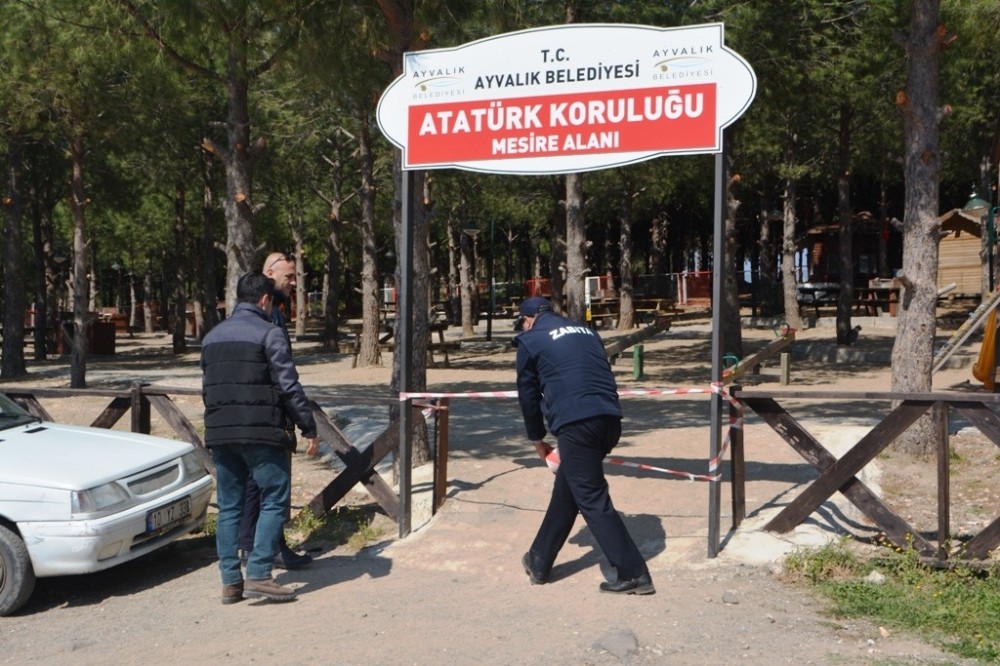 Ayvalık’ta mesire alanlarında mangal ve piknik yapılmasına korona virüs engeli 
