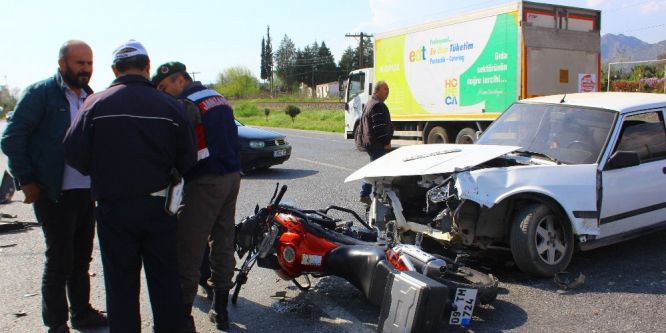 Motosiklet sürücüsü ölümden döndü
