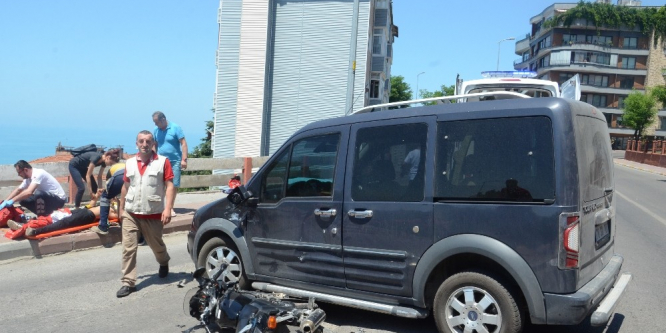 Zonguldak’ta otomobille motosiklet çarpıştı: 1 yaralı