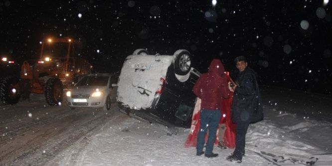 Otomobil takla attı, yaralılar var!