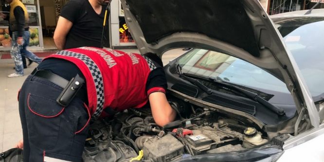 Park halindeki otomobilin motoruna sıkışan kediyi itfaiye kurtardı