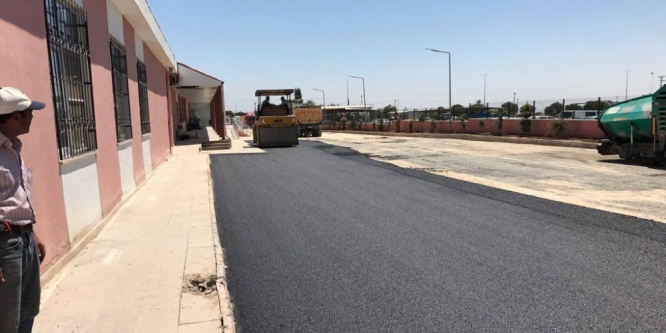 Hastane otoparkı asfaltlandı