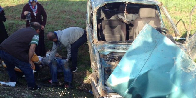 Tokat’ta otomobil takla attı