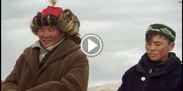 Baba oğul kaya kartalıyla tilki avlıyor