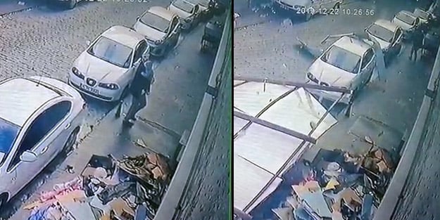 Baba ve çocuğu son anda kurtuldu! İstanbul'da şiddetli lodos binanın çatısını uçurdu