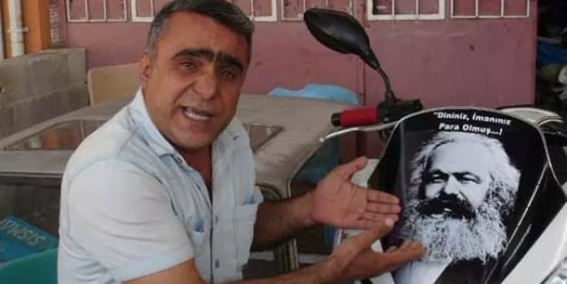 Babadan oğluna Karl Marks tepkisi: Parayı veren benim, üstüne yapıştırdığına bak