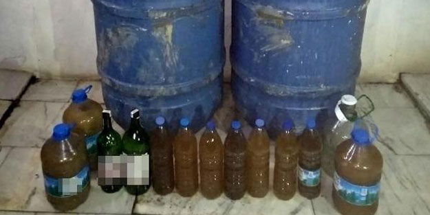 Bağ evinde 390 litre sahte rakı ele geçirildi