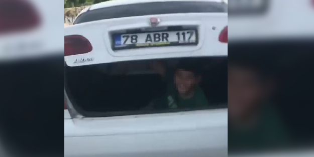 Bagajda çocuk taşıyan sürücüye para cezası