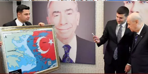 Bahçeli haritayı paylaştı! Yunan çıldırdı