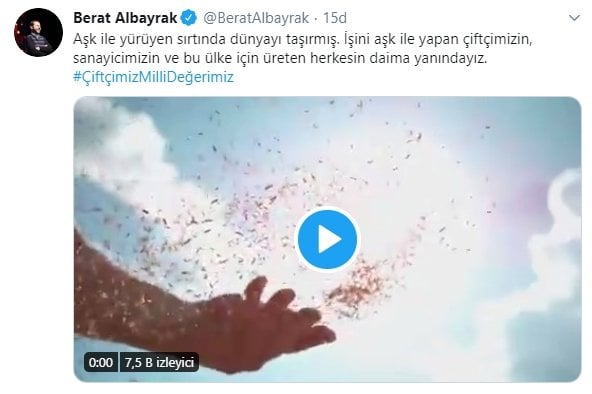 Bakan Berat Albayrak'tan çiftçiye destek mesajı: Daima yanınızdayız