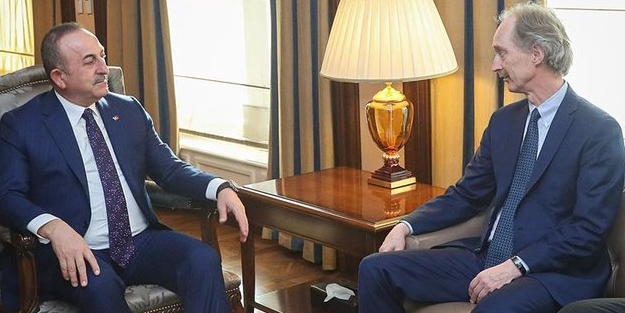 Bakan Çavuşoğlu, BM Suriye Özel Temsilcisi Pedersen ile görüştü