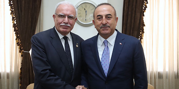 Çavuşoğlu, Riyad el-Maliki ile bir araya geldi