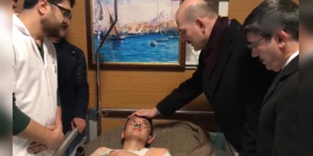 Bakan Soylu çığda yaralanan askerleri ziyaret etti