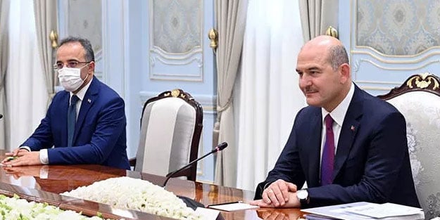Bakan Soylu Özbekistan Cumhurbaşkanı Mirziyoyev tarafından kabul edildi