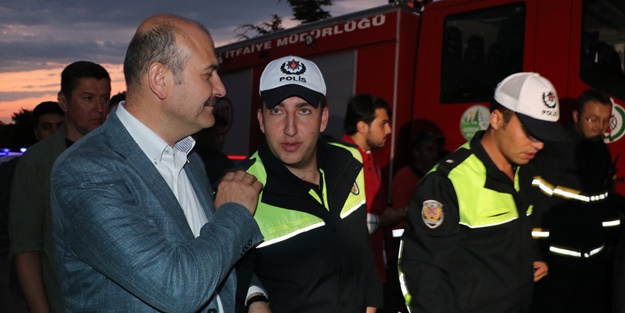 Bakan Soylu trafik denetimine katıldı