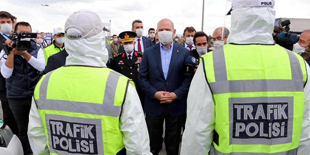 Bakan Soylu’nun denetim yaptığı sırada dikkat çeken uçuş