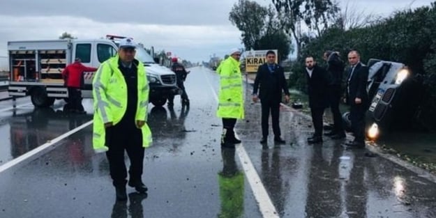 Bakan Soylu'nun koruma ekibi yolda takla attı!
