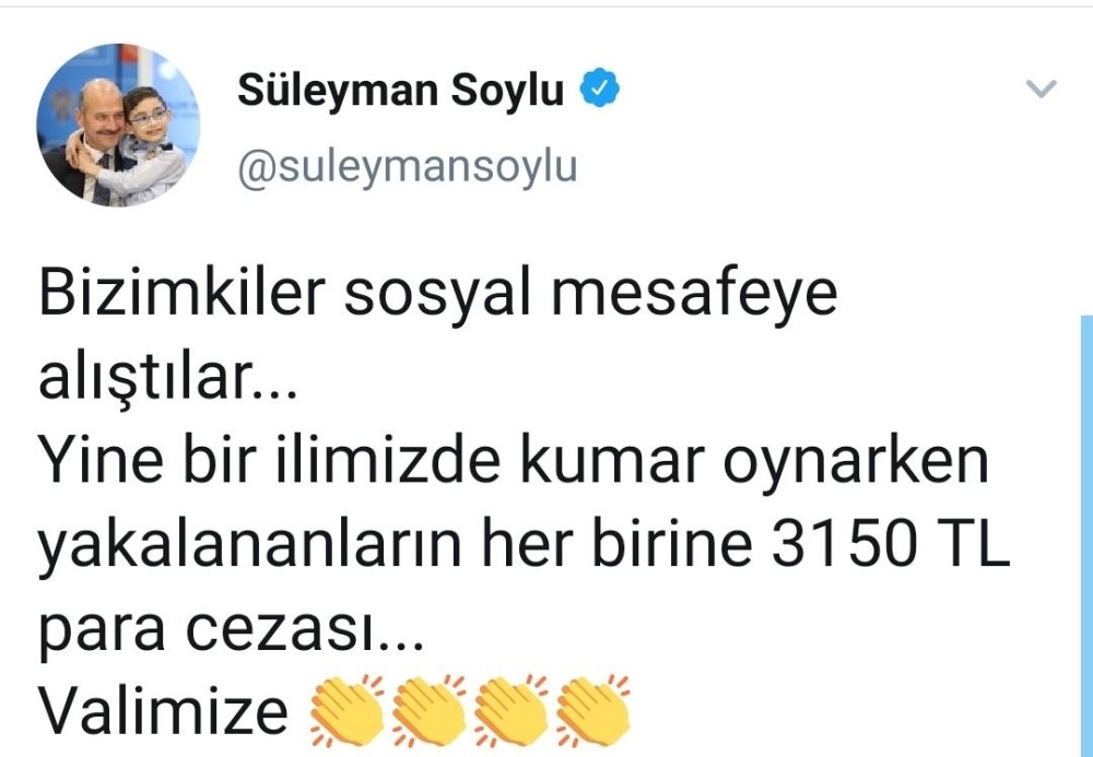 Bakan Soylu’nun paylaştığı o ilde 11 kişiye 34 bin 650 TL ceza kesildi 