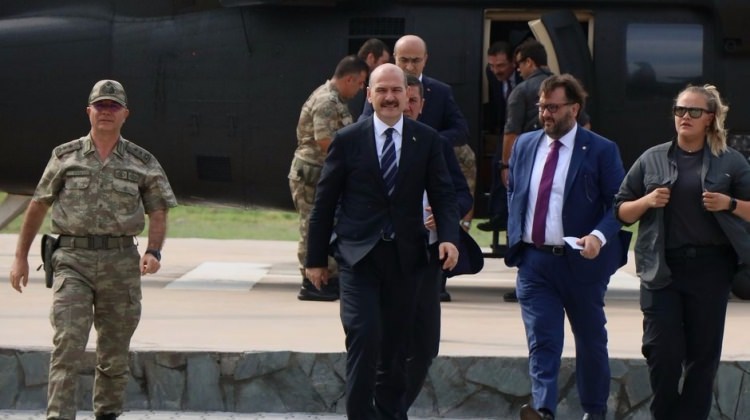 Bakan Süleyman Soylu'dan helikopterle inceleme!
