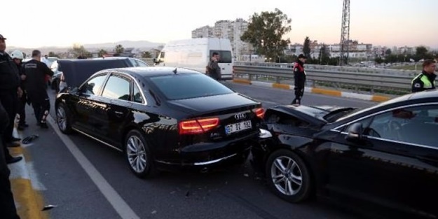 Bakan'a tahsis edilen araç kaza yaptı
