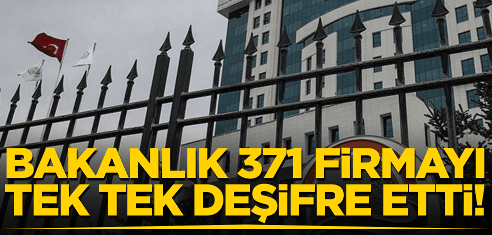 Bakanlık o 371 firmayı tek tek deşifre etti!
